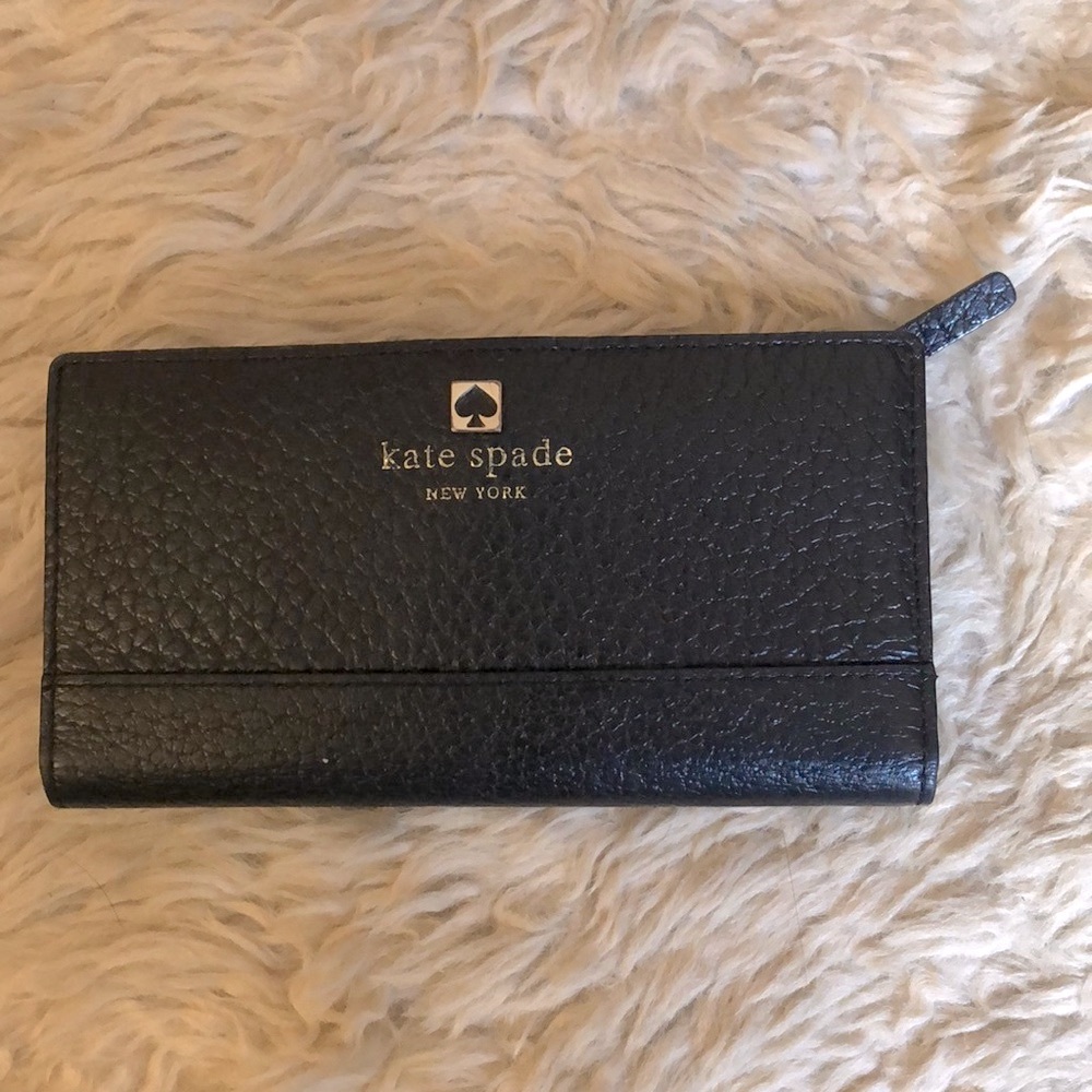 Kate Spade Staci pebble leather slim bifold wallet